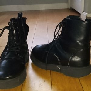 Zip up combat boots